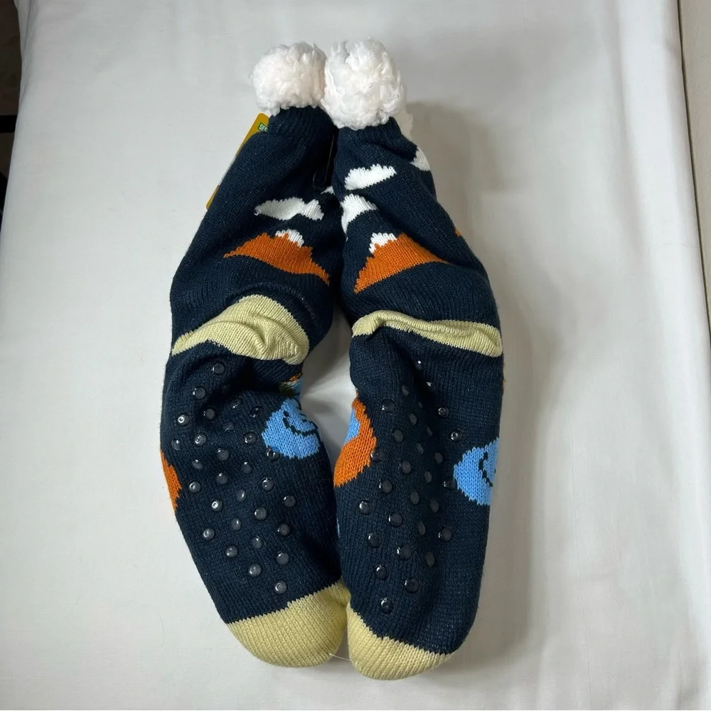 Sesame Street Sherpa Lined Unisex Cookie Monster Soft Warm Non-Slip Socks OS